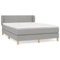 cadre de lit avec matelas Gris clair 140x190cm Tissu