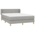 cadre de lit avec matelas Gris clair 140x190cm Tissu