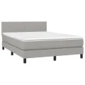 cadre de lit et matelas et LED Gris clair 140x200 cm