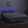 cadre de lit et matelas et LED Gris clair 140x200 cm