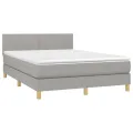cadre de lit avec matelas Gris clair 140x200cm Tissu