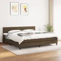 cadre de lit avec matelas Marron foncé 200x200 cm
