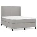 cadre de lit avec matelas Gris clair 140x200cm Tissu