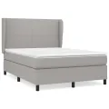 cadre de lit avec matelas Gris clair 140x200cm Tissu