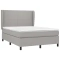 cadre de lit avec matelas Gris clair 140x200cm Tissu