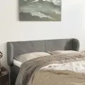 Tête de lit avec oreilles Gris clair 147x23x78/88 cm Velours