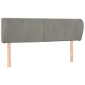 Tête de lit avec oreilles Gris clair 147x23x78/88 cm Velours