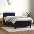 cadre de lit avec matelas LED Noir 80x200cm Velours
