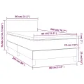 cadre de lit avec matelas LED Noir 80x200cm Velours