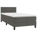 cadre de lit avec matelas Gris foncé 100x200 cm