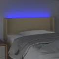 Tête de lit à LED Crème 93x16x78/88 cm Tissu