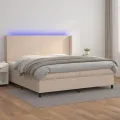 cadre de lit matelas LED Cappuccino 200x200 cm