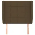 Tête de lit avec oreilles Marron foncé 103x23x118/128 cm Tissu