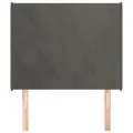 Tête de lit avec oreilles Gris foncé 83x16x118/128 cm Velours