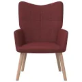 Chaise de relaxation avec tabouret Rouge bordeaux Tissu
