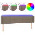 Tête de lit à LED Taupe 203x16x78/88 cm Tissu