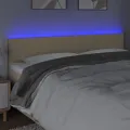Tête de lit à LED Crème 160x5x78/88 cm Tissu