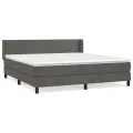 cadre de lit et matelas Gris foncé 160x200cm Velours