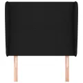 Tête de lit avec oreilles Noir 83x23x118/128 cm Tissu