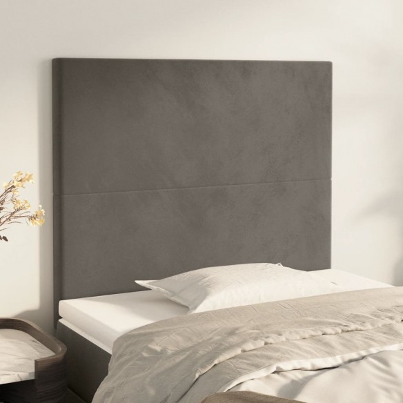 Têtes de lit 2 pcs Gris foncé 80x5x78/88 cm Velours