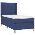 cadre de lit matelas et LED Bleu 100x200 cm Tissu