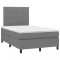 cadre de lit avec matelas Gris foncé 120x200cm Tissu