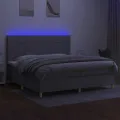 cadre de lit matelas et LED Gris clair 200x200 cm