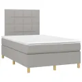 cadre de lit avec matelas Gris clair 120x200cm Tissu