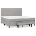 cadre de lit avec matelas Gris clair 200x200cm Tissu