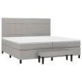 cadre de lit avec matelas Gris clair 200x200cm Tissu