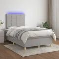 cadre de lit matelas et LED Gris clair 120x200 cm