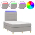 cadre de lit matelas et LED Gris clair 120x200 cm
