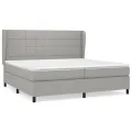 cadre de lit avec matelas Gris clair 200x200cm Tissu