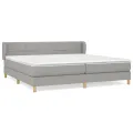 cadre de lit avec matelas Gris clair 200x200cm Tissu