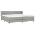 cadre de lit avec matelas Gris clair 200x200cm Tissu
