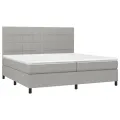cadre de lit et matelas et LED Gris clair 200x200 cm
