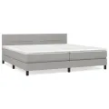 cadre de lit avec matelas Gris clair 200x200cm Tissu