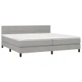 cadre de lit avec matelas Gris clair 200x200cm Tissu