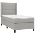 cadre de lit matelas LED Gris clair 100x200 cm Tissu