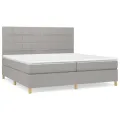 cadre de lit avec matelas Gris clair 200x200cm Tissu