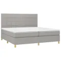 cadre de lit avec matelas Gris clair 200x200cm Tissu