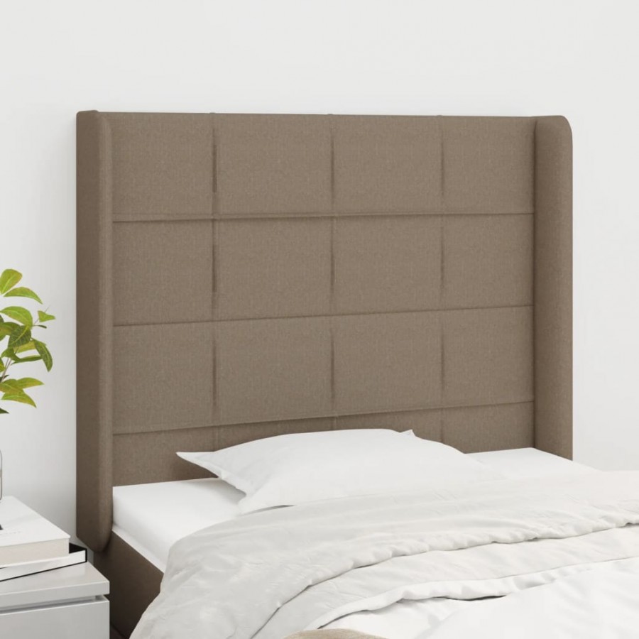 Tête de lit avec oreilles Taupe 83x16x118/128 cm Tissu