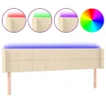 Tête de lit à LED Crème 183x16x78/88 cm Tissu