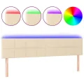 Tête de lit à LED Crème 180x5x78/88 cm Tissu