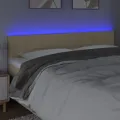 Tête de lit à LED Crème 180x5x78/88 cm Tissu