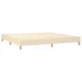 cadre de lit avec matelas Crème 200x200 cm Tissu