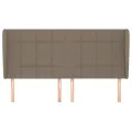 Tête de lit avec oreilles Taupe 203x23x118/128 cm Tissu