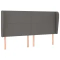 Tête de lit avec oreilles Gris 203x23x118/128 cm Similicuir