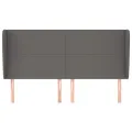 Tête de lit avec oreilles Gris 203x23x118/128 cm Similicuir