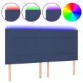 Tête de lit à LED Bleu 180x5x118/128 cm Tissu